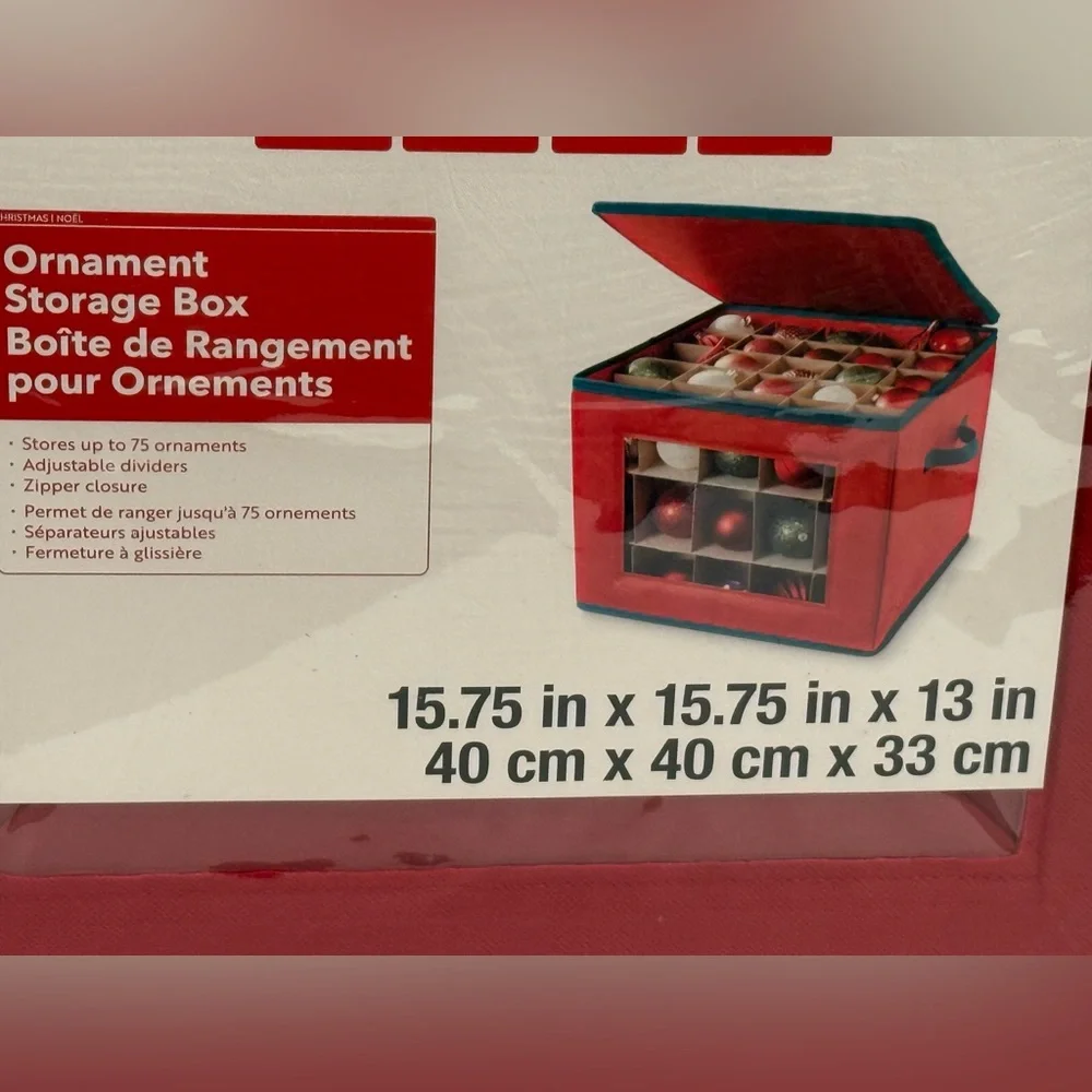 NEW Simply Tidy Red Ornament Storage Box